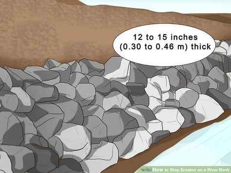 3 Ways to Stop Erosion on a River Bank - wikiHow River Bank Landscaping, River Landscape, How To Stop Erosion On A Slope, Plants To Stop Erosion, River Erosion Control, Prevent Erosion On A Slope, Prevent Soil Erosion On A Slope, Shoreline Erosion Control, River Bank Erosion Control