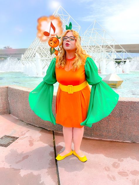 Disney Orange Bird Costume, Orange Bird Disneybound, Epcot Disneybound, Orange Bird Disney, Orange Pictures, Disney Bounds, Disney Dress, Bird Costume, Disneyland Outfits