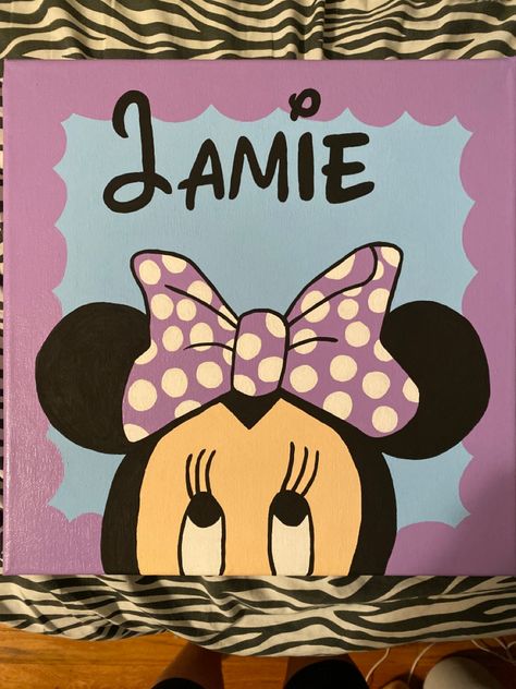 Minnie Mouse Wall Painting, Mickey Mouse And Minnie Mouse Painting, Minnie Mouse Canvas Painting Diy, Easy Minnie Mouse Painting, Minnie Mouse Painting On Canvas Easy, Mini Mouse Paintings, Minnie Mouse Paintings, Minnie Mouse Painting On Canvas, Minnie Mouse Drawing Easy