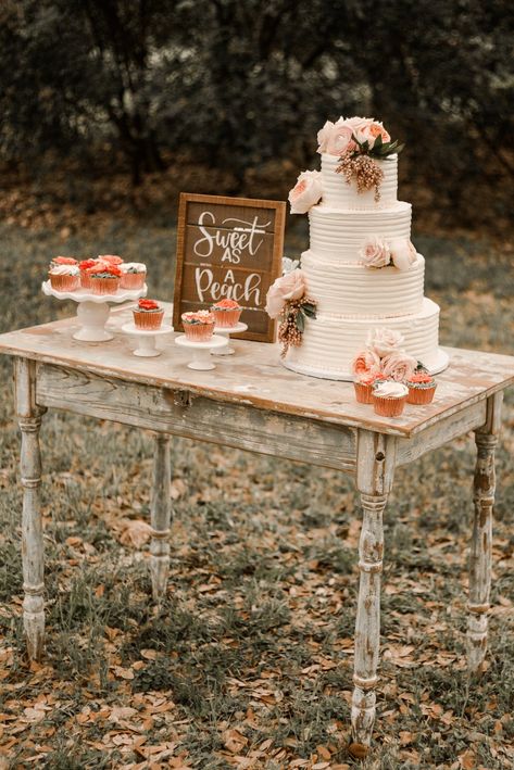 Antique Wedding Cake Table, Wedding Cake Table Decorations Elegant, Small Cake Table, Wedding Cake Table Set Up, Chic Dessert Table, Rustic Cake Tables, Wedding Cake Backdrop, Wedding Cakes Rustic, Wedding Cake Peach