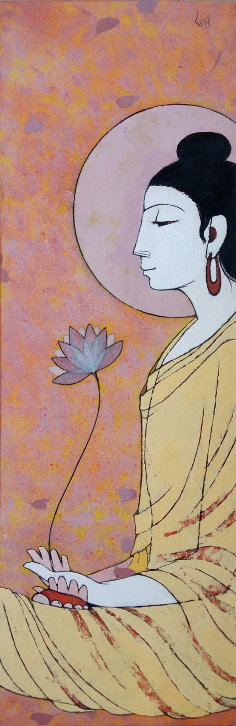 The #artist painted the #Acrylic #painting of Lord Buddha who carries a whiff of charisma and mystique. Buddha Home Decor, Buy Paintings Online, Buddha Artwork, Lord Buddha, Sell Art, Indian Artist, Indian Paintings, Buddha Art, Online Painting