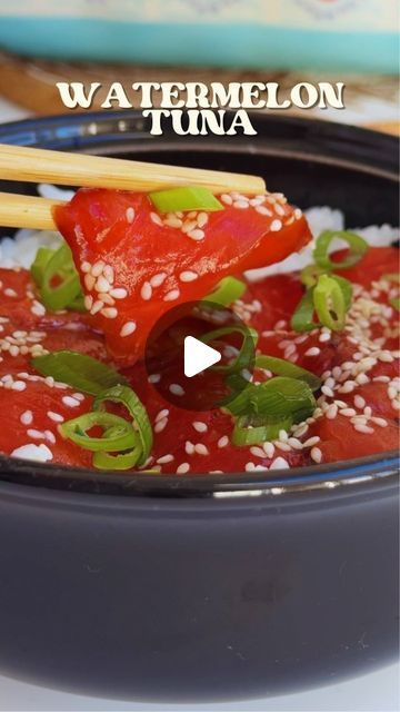 @vegan.plan.channel on Instagram: ""GET The Complete Plant Based Cookbook - Over 200+ Delicious Vegan Recipes Including 30-day Meal Plans" =>> LINK IN BIO 🔗 @vegan.plan.channel

Watermelon tuna.

By @Bensvegankitchen

To make, you need:

1 watermelon

3tbsp soy sauce
1tbsp rice wine vinegar
1tbsp sesame oil
1tsp minced ginger
1tsp mince garlic
1 sheet of nori, cut up

To serve:
Rice
Sesame oil
Sesame seeds
Green onion

-cut your watermelon up into steak sized chunks
-make your marinade in a large dish
-add the watermelon to the marinade and leave to marinate, the longer the better but I recommend at least an hour
-put it in the oven at 180c and cook for 40mins to an hour, turning the steaks halfway
-once cooked, sear using a cast iron pan or on the BBQ if you fancy
-serve over sushi rice Plant Based Cookbook, Vegan Fish, Rice Wine Vinegar, Sushi Rice, Sesame Seeds, Delicious Vegan Recipes, Minced Garlic, Everyday Food, Watermelon