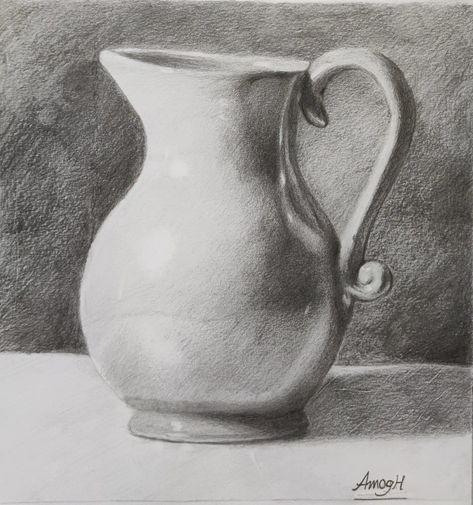 Made by amogh pencil shading drawing #amogh_mahawar_artist #artist #artgallery #artstudio #artcollector #drawings #draw #jar #white #stilllife #shading #pencildrawing #pencilsketch #realistic Jug Drawing, Draw Sea Animals, Draw Sea, Easy Scenery Drawing, Shading Drawing, Shadow Drawing, Observational Drawing, Makeup Face Charts, Jar Art