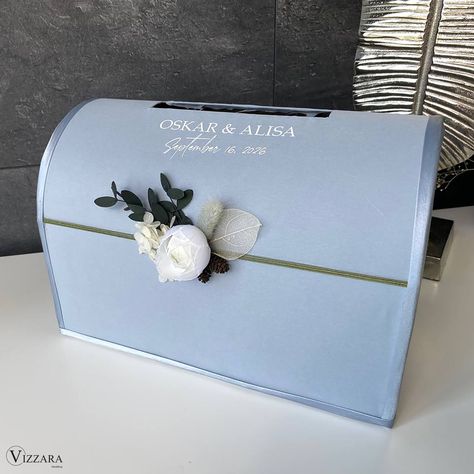 ❤️Card Boxes in different colors - https://www.etsy.com/shop/VIZZARA?ref=seller-platform-mcnav§ion_id=18180078 ❤️Wedding collections in different colors - https://www.etsy.com/shop/VIZZARA?ref=simple-shop-header-name&listing_id=589014991§ion_id=19090161 🥰Elevate your dusty blue wedding theme with our exquisite Card Box. Crafted with attention to detail and designed to capture the essence of elegance and sophistication, this card box is the perfect addition to your special day. 🥰The card box fe Diy Dusty Blue Wedding Decor, Dusty Blue Wedding Ring Bearer, Dusty Blue Wedding Place Setting, Dusty Blue Decor Wedding, Light Dusty Blue Wedding, Wedding Blue Decoration, Dusky Blue Wedding Theme, Dusty Blue Navy Blue Wedding, Dusty Blue Champagne Wedding