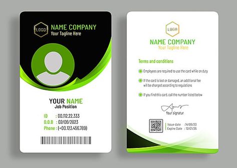 Company Id Card Design, School Id Card Template, Event Badge Design, Card Reference, Company Card, Id Card Design, Identity Card Design, Name Tag Design, Plastic Business Cards