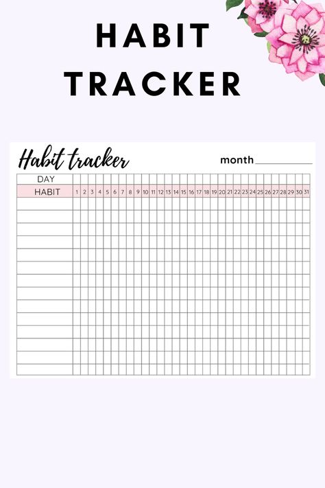 Jadual Harian, Free Habit Tracker Printable, Habit Tracker Printable Monthly, Tracker Printable Free, Free Habit Tracker, Spirit Food, Daily Planner Hourly, Planner Lettering, Bullet Journal Quotes