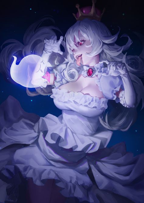 ArtStation - Ghost Princess, kirino ttk Princess Boo, Ghost Princess, Ghost, Crown, White