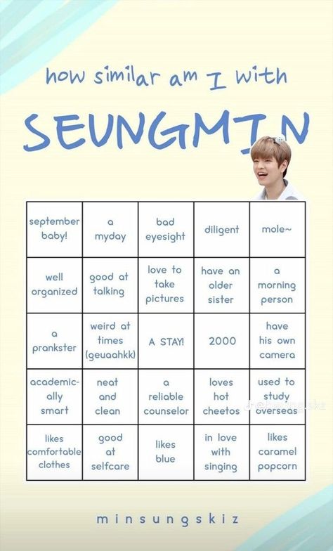 Stray Kids Bingo, How Similar Are You To Kpop, Kpop Games, Kpop Challenge, Kids Questions, About Me Template, Bingo Template, Hyunjin And In, Study Smarter