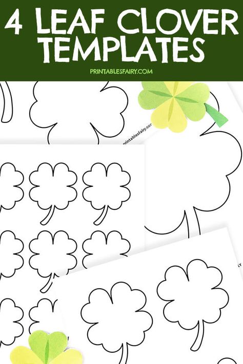 Irish Celebration, Shamrock Template, 4 Leaves, St Patrick's Day Decorations, Four Leaves, Printable Letters, Stamp Making, Templates Printable Free, Four Leaf Clover