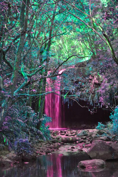 Pink waterfall Pink Waterfall, Pink Waterfall Aesthetic, Fairy Waterfall Aesthetic, Purple Waterfall Aesthetic, Faerie Aesthetic, Ethereal Waterfall, Tropical Waterfall Aesthetic, Hippie Trippy, Trippy Iphone Wallpaper