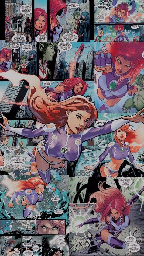 Starfire Comics Wallpaper, Dc Comics Wallpaper Aesthetic, Star Fire Wallpaper, Dc Wallpaper Aesthetic, Dc Background, Kory Anders, Starfire Dc, Dc Wallpaper, Art Dc Comics