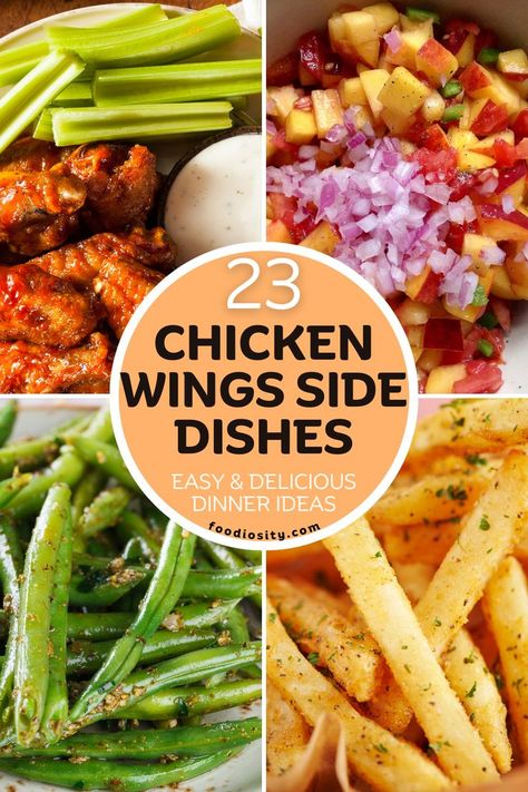 23 Sides for Chicken Wings - Easy And Delicious Dinner Ideas Side Dishes For Chicken Wings, Sides For Chicken Wings, Chicken Wing Side Dishes, Chicken Wing Sides, Healthy Sides For Chicken, Lasagna Side Dishes, Wing Night, Healthy Chicken Wings, Delicious Dinner Ideas