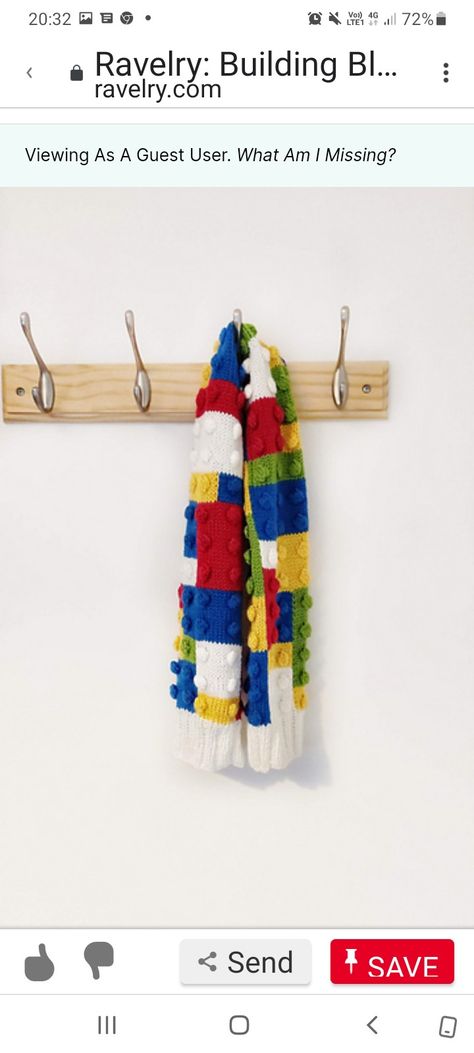 Lego Scarf Crochet Pattern, Crochet Lego Scarf, Lego Block Embroidery, Lego Scarf, Lego Knitting, Crochet Lego, Knitted Stuff, Lego Blocks, Crochet Business