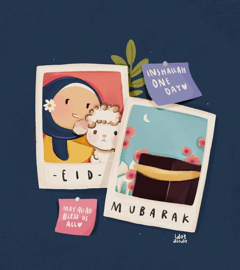 Zayneb H on Instagram: “Eid Mubarak to all who celebrating today!❤️ May Allah accept our sacrifices and strengthen our faith in Allah and light up our world with…” Eid Ul Adha Illustration, Eid Mubarak Animation, Ramadan Illustration, Eid Al-adha Design, Ramadan Printables, Eid Wishes, Eid Photos, Ramadan Kareem Pictures, Eid Card Designs