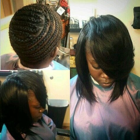 Sew in no leave out Bob Sew In, Bob Hair Styles, Hairstyles Cute, Sew In Hairstyles, Sew In Weave, Bob Hair, African Braids Hairstyles, Tape In Hair Extensions, Relaxed Hair