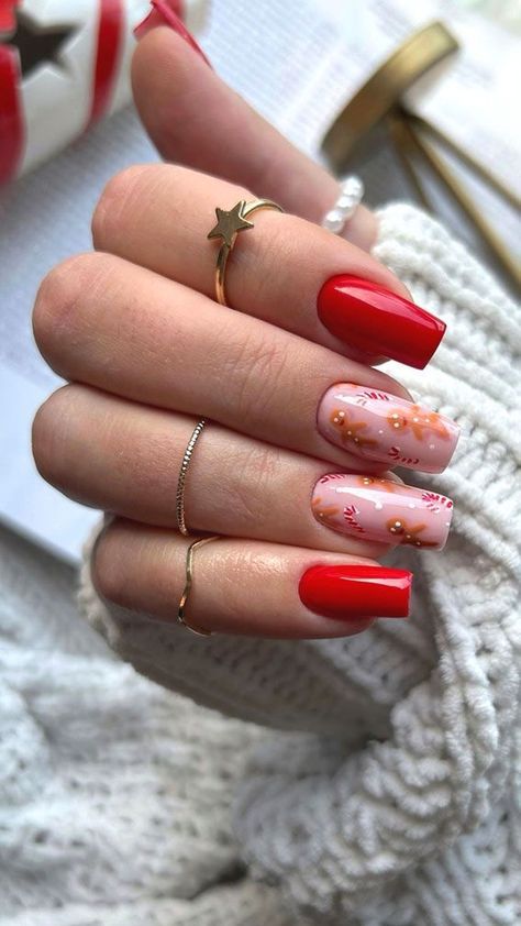 Xmas Nail Designs, Art Noel, Christmas Gel, December Nails, Red Christmas Nails, Holiday Nail Designs, Cute Christmas Nails, Winter Nails Acrylic, Christmas Nails Easy