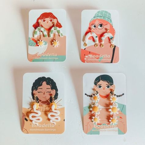 Polymer Clay Illustration, Earing Packaging Design, Merch Ideas Products, Witchy Aesthetic, Spring And Summer Outfits, Clay Jewelry Diy, Diy Clay Crafts, Creative Packaging Design, Creative Packaging