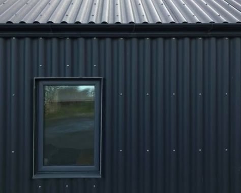 Metal-clad Eco Cottage puts a modern spin on Irish rural architecture | Inhabitat - Green Design, Innovation, Architecture, Green Building Exterior Metal Cladding, Eco Cottage, Corrugated Metal Siding, Corrugated Steel, Black Cottage, Garden Cabins, Rural Architecture, Tin House, Metal Facade