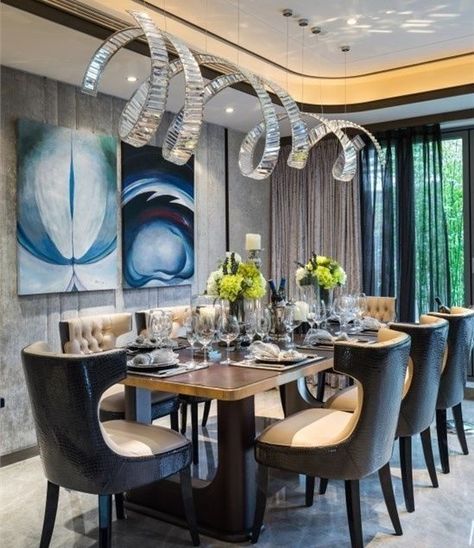 18 Fascinating Ideas For Decorating The Dining Room From Your Dreams Luxury Dining Tables, Luxurious Dining Room, Dining Room Design Modern, Dining Room Contemporary, Interior Design Dining Room, Dinner Room, Dining Room Interiors, Luxury Dining Room, Elegant Dining Room