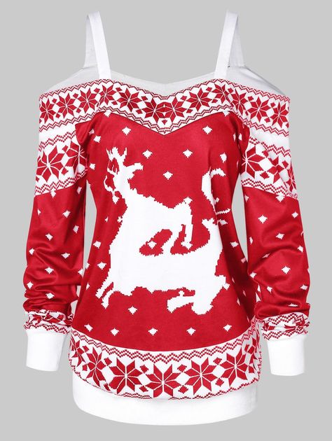 Teens Christmas Gifts, Cute Dresses For Dances, Cute Dresses For Work, Fashion Site, Christmas Outfits Women, Christmas Sweaters For Women, Mode Casual, Trendy Clothes, Snowflake Pattern