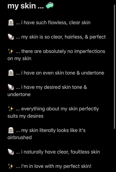 Hairless Skin Affirmations, Face Affirmations, Clear Skin Affirmations, Hair Affirmations, Skin Affirmations, Affirmation Board, Universe Love, Manifesting Vision Board, Vision Board Affirmations