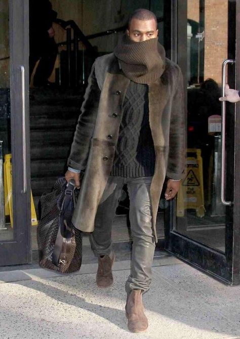 Kanye West Fits, Kanye West Style Outfits, Kaneda Jacket, Kanye West Outfits, Kanye Fashion, Kanye West Style, Wool Coat Women, Secret Code, Well Dressed Men