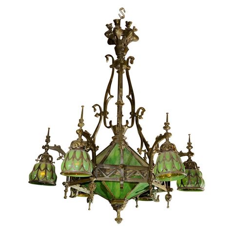 Gothic Chandelier, Chandelier Ideas, Antique Chandelier, Lighting Ceiling, Antique Lamps, Gothic Decor, Antique Lighting, Gothic House, Chandelier Lamp