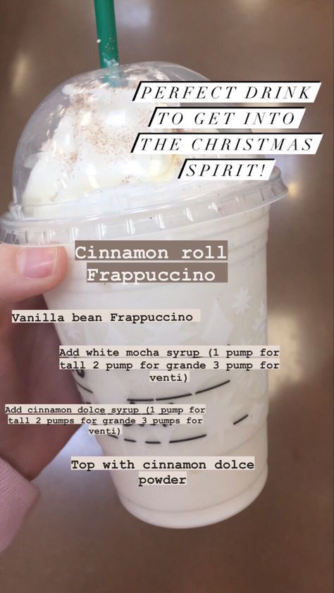 Starbucks Drinks Frappuccino Vanilla, Starbucks Drinks Creme Frappuccino, Starbucks Recipes Cinnamon Dolce, Cinnamon Roll Frappuccino Starbucks, Secret Starbucks Recipes Frappuccino Cotton Candy, S’more Frappuccino Starbucks, Cinnamon Dolce Syrup, Starbucks Drink Menu, Cold Starbucks Drinks