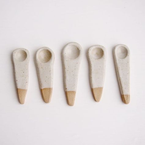 16 Stocking Stuffers for $10 or Less on Etsy — 2018 Gift Guide Mini Pottery, Spice Spoon, Pottery Spoon, Tiny Spoons, Salt Spoon, Small Spoon, White Pottery, Ceramics Ideas Pottery, Stoneware Ceramics