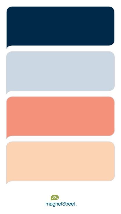 Peach Color Schemes, Peach Wedding Colors, Peach Color Palettes, Wedding Color Schemes Blue, Navy Color Palette, Best Wedding Colors, Wedding Color Trends, Blue Palette, Wedding Colors Blue