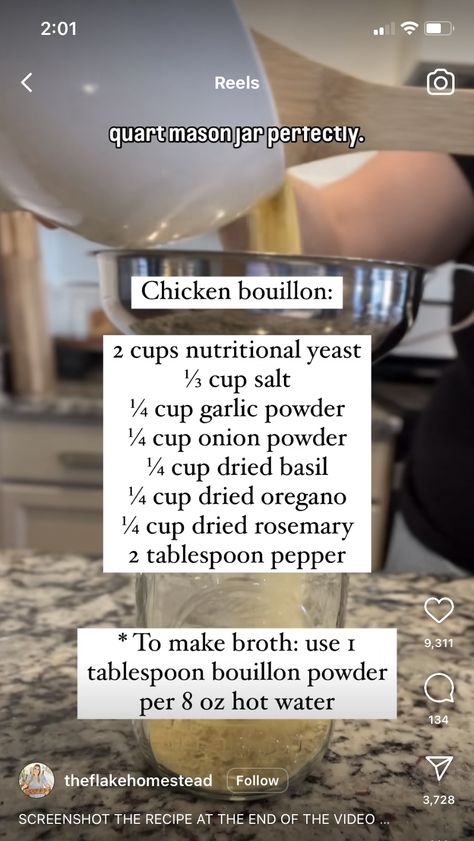 Chicken bouillon powder Diy Chicken Bullion, Boullion Powder Recipe, Chicken Boullion Powder Recipes, Diy Better Than Bouillon, Homemade Bouillon Powder, Diy Boullion Powder, Chicken Bouillon Recipe Meals, Homemade Chicken Bullion Powder, Diy Chicken Bouillon Powder