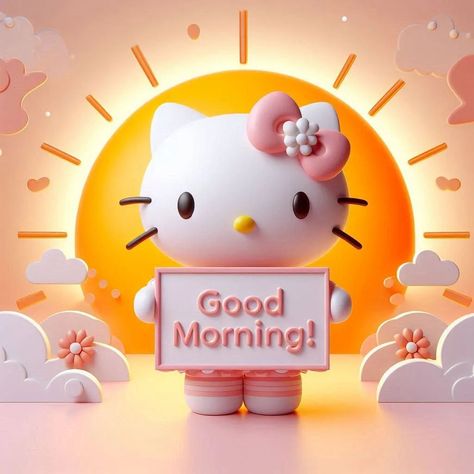 Good morning , hello kitty Good Morning Hello Kitty, Kitty Pictures, Night Greetings, Good Morning Picture, Hello Kitty Pictures, Fb Covers, August 21, Morning Pictures, Good Night