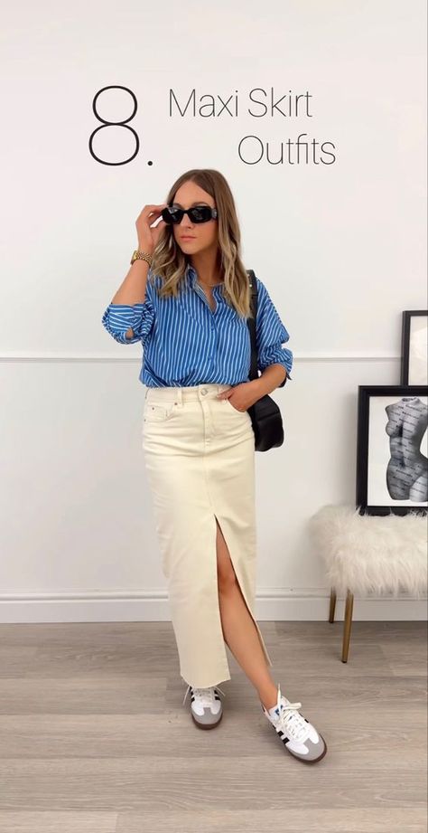 Midi Skirt Outfit, 2024 Style, New Looks, Casual Chic Outfit, Fashion Mistakes, Sneakers Outfit, Spring Summer Outfits, Minimalist Style, Skirt Outfits