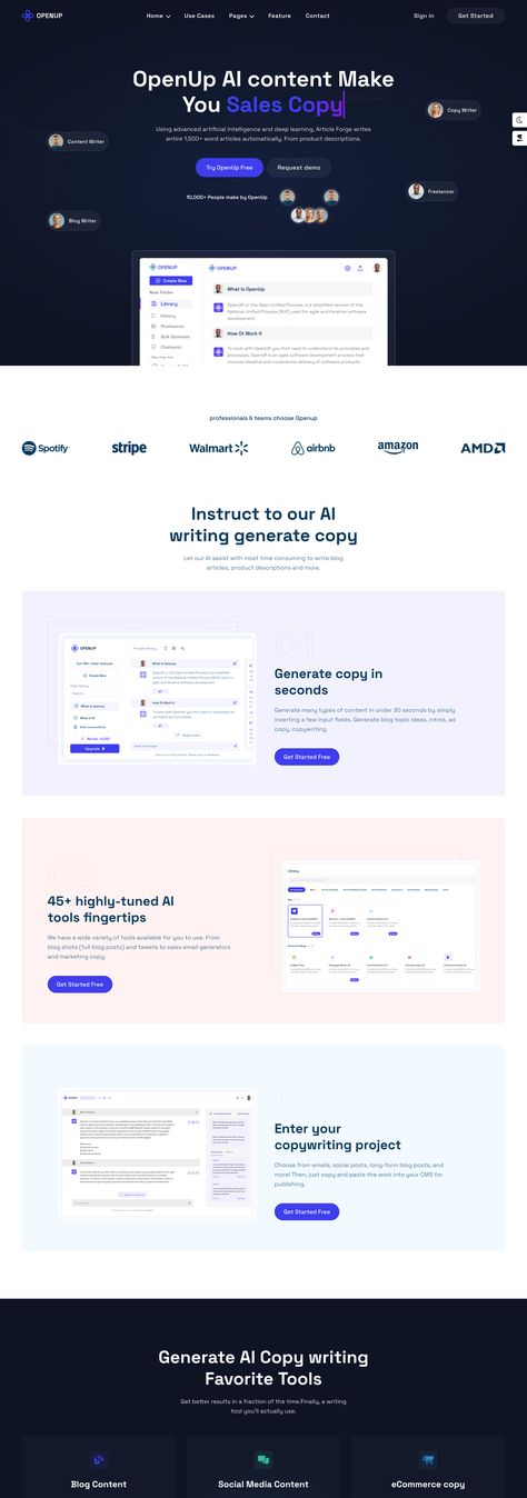 Openup - AI Copywriting and Content Writing HTML Template Author Website, Free Research Articles Website, Landing Page Copywriting, Writing Generator, Book Author Website Design, Website Copywriting Template, Technology Theme, Website Template Design, Html Templates