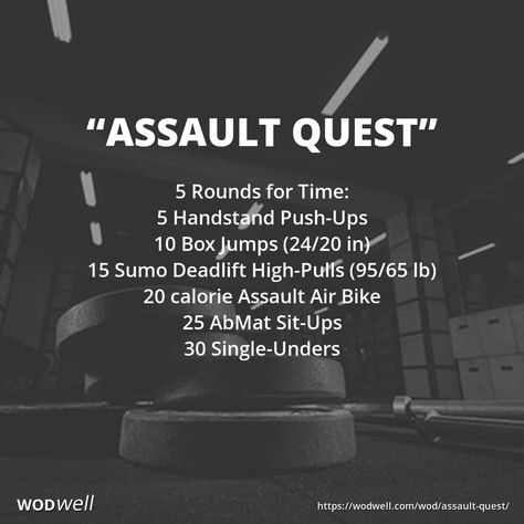 "Assault Quest" WOD Dumbbell Snatch, Body Pump Workout, Bike Workouts, Wods Crossfit, Travel Workouts, Crossfit Workouts Wod, Power Ideas, Crossfit Workouts At Home, Air Bike