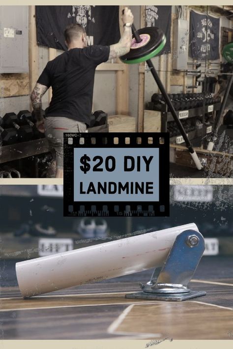 Landmine Exercises, Crossfit Home Gym, Homemade Gym Equipment, Diy Garage Organization, Home Made Gym, Backyard Gym, Diy Garage Gym, Diy Gym Equipment, Garage Organization Ideas