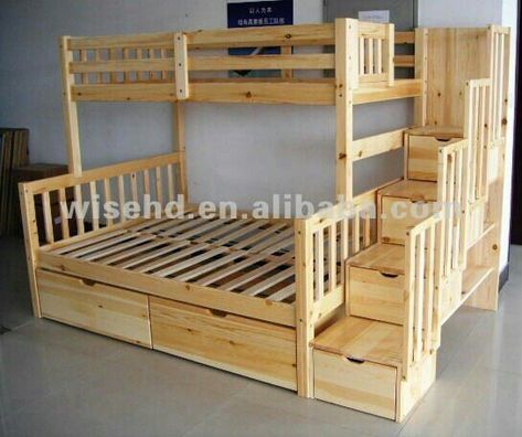 D Queen Size Bunk Beds, Modern Bunk Beds, Bunk Beds With Stairs, Bunk Bed Designs, Space Bedding, Kids Bunk Beds, A Ladder, Loft Spaces, Bunk Bed