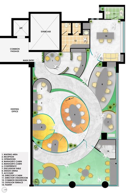 Corporate Office Floor Plan Layout, Office Plan Layout Design, Architectural Office Plan, Offices Plans Architecture, Office Space Architecture, Corporate Office Plan Layout, Office Interior Design Floor Plan, Office Interior Design Plan Layout, House Plan With Office Space