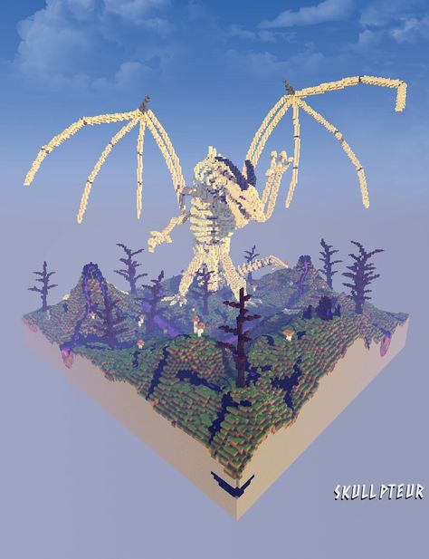 Build by SkullPteur  https://twitter.com/SkullBuilds Minecraft Dragon Skeleton Build, Minecraft Dragon Skeleton, Minecraft Dragon, Minecraft Skeleton, Dragon Skeleton, Skeleton, Minecraft, Natural Landmarks, Building