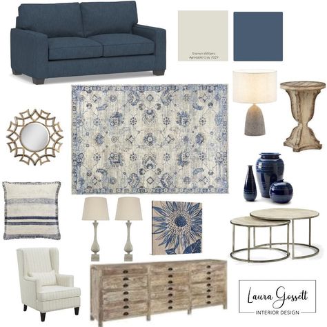 Navy Sofa Living Room, Modern Farmhouse Family, Modern Farmhouse Family Room, Blue Family Rooms, Blue Furniture Living Room, Farmhouse Family Room, Pottery Barn Sofa, White Sofa Living Room, Blue Sofas Living Room