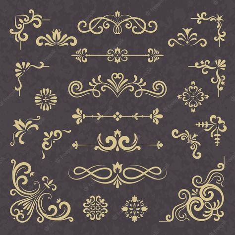 Filigree Border Design, Ornate Design Pattern, Victorian Ornaments Design, Victorian Crafts Diy, Victorian Doodles, Victorian Pattern Design, Ornamental Typography, Ornamental Calligraphy, Victorian Typography