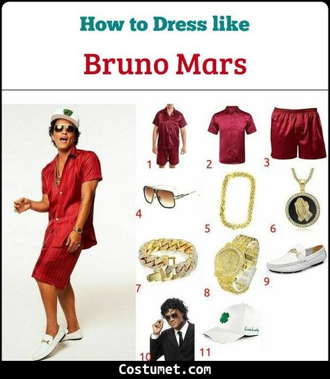 Musicians Halloween Costumes, Famous Musician Costume Ideas, Bruno Mars Halloween Costume, Music Artist Halloween Costumes, Singers Outfits, Music Artist Costume, Iconic Singers, Musician Costume, Famous Singer Costumes