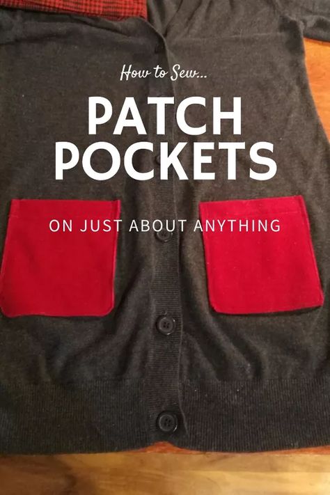 How To Sew A Pocket On A Shirt, Add Pockets To Jacket, How To Add Pockets To A Dress, Clothing Tutorial, How To Make Patches, Dress Making Tutorial, Sewing Pockets, Upcycle Clothing, Cute Sewing Projects