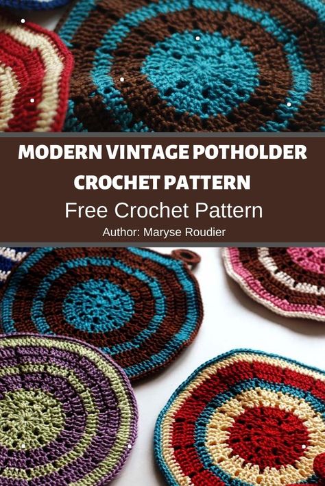 Crochet Vintage Potholders Free Pattern, Round Pot Holder Crochet Pattern Free, Easy Crochet Potholders Free Pattern, Crochet Trivet Free Pattern, Crochetting Ideas, Crochet Selling, Potholder Crochet Pattern, Crochet Trivet, Cotton Yarn Projects