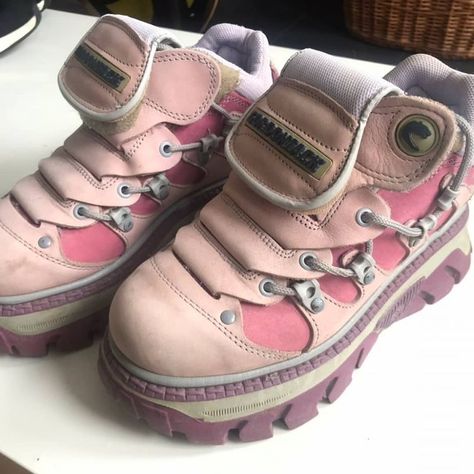 Gordon Jack Platform, Pink Goth Shoes, Pink Apocalypse Aesthetic, Gordon Jack Shoes, Apocalypse Shoes, Pink Apocalypse, Vintage Platform Shoes, Pink Platform Shoes, Shoes 90s