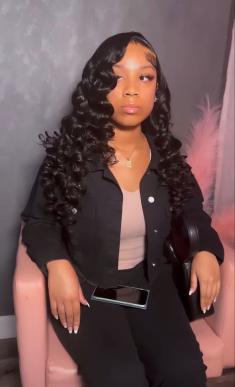 Black Curls, Frontal Wig Hairstyles, Sew In Hairstyles, Curly Weave Hairstyles, Birthday Hairstyles, Quick Weave Hairstyles, Pretty Braided Hairstyles, Girls Hairstyles Braids, Slick Hairstyles