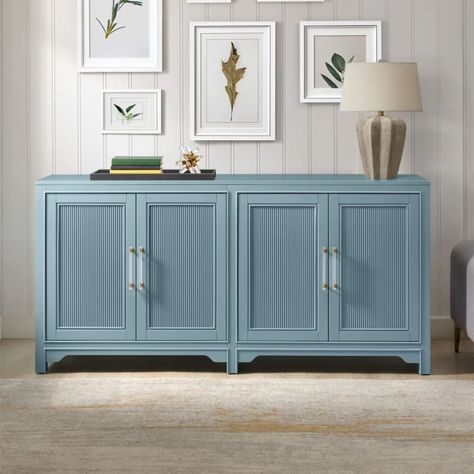 This Costco Cabinet Is “So Pretty,” You’ll Want 1 for Every Room Apartment Theme Ideas, Cabinet For Tv, Costco Furniture, Island Style Decor, Cabinet Hack, Blue Sideboards, Gorgeous Apartment, Classic Cabinet, Holly House