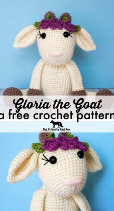 Crochet Goat Pattern- A Free Pattern And Tutorial Crochet Goat, Goat Pattern, Pola Amigurumi, Easy Crochet Projects, Crochet Amigurumi Free Patterns, Crochet Amigurumi Free, Haken Baby, Amigurumi Animals, Crochet Animal Patterns