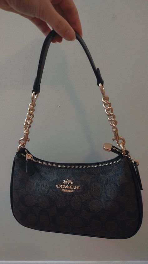 Coach Mini Shoulder Bag, Coach Small Shoulder Bag, Coach Shoulder Bag Vintage, Coach Terri Bag, Teri Shoulder Bag In Signature Canvas, Coach Terri Shoulder Bag, Coach Teri Shoulder Bag Outfit, Mini Purse Aesthetic, Coach Bag Aesthetic