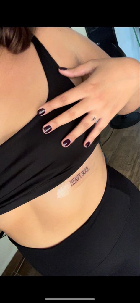 Heavy Soul Tattoo, Underboob Tattoos Words, Tattoo Ideas Underboob, Heavy Soul, Tattoos Words, Underboob Tattoos, Soul Tattoo, Underboob Tattoo, Discreet Tattoos